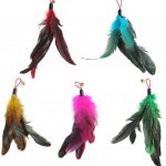 5 Packs Cat Feather Toys Natural Bird Feather Refill Cat Wand Toy