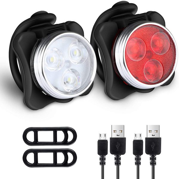 Defurhome Bike Light Set, Super Bright USB Rechargeable Bicycle Lights